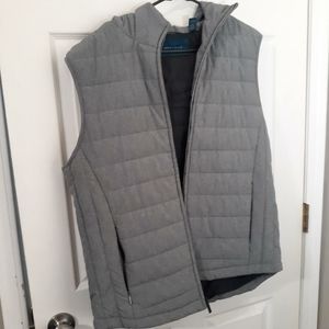 Perry Ellis Grey hooded quilted puffy vest